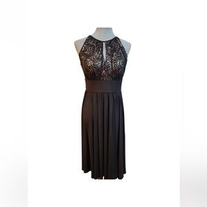 R&M Richards 6 Black Lace Halter Dress‎ Party Cocktail Formal Sexy Witchy Fairy
